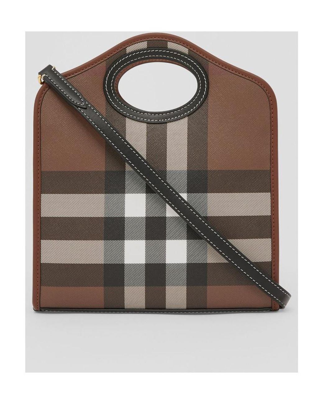 Burberry Black Checkered Mini Pocket Tote Bag