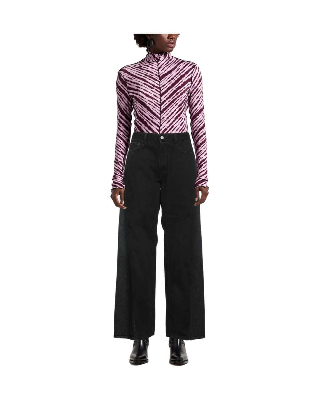 MM6 by Maison Margiela Black Colorful Flare Jeans