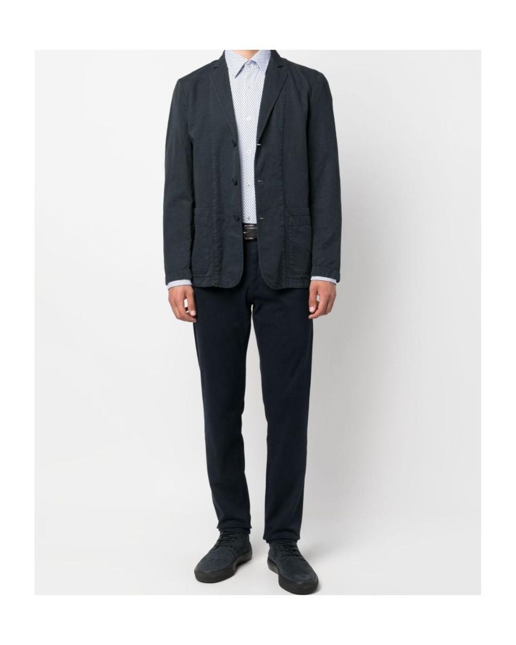 Boss Blue Mid-Rise Tapered-Leg Trousers for men