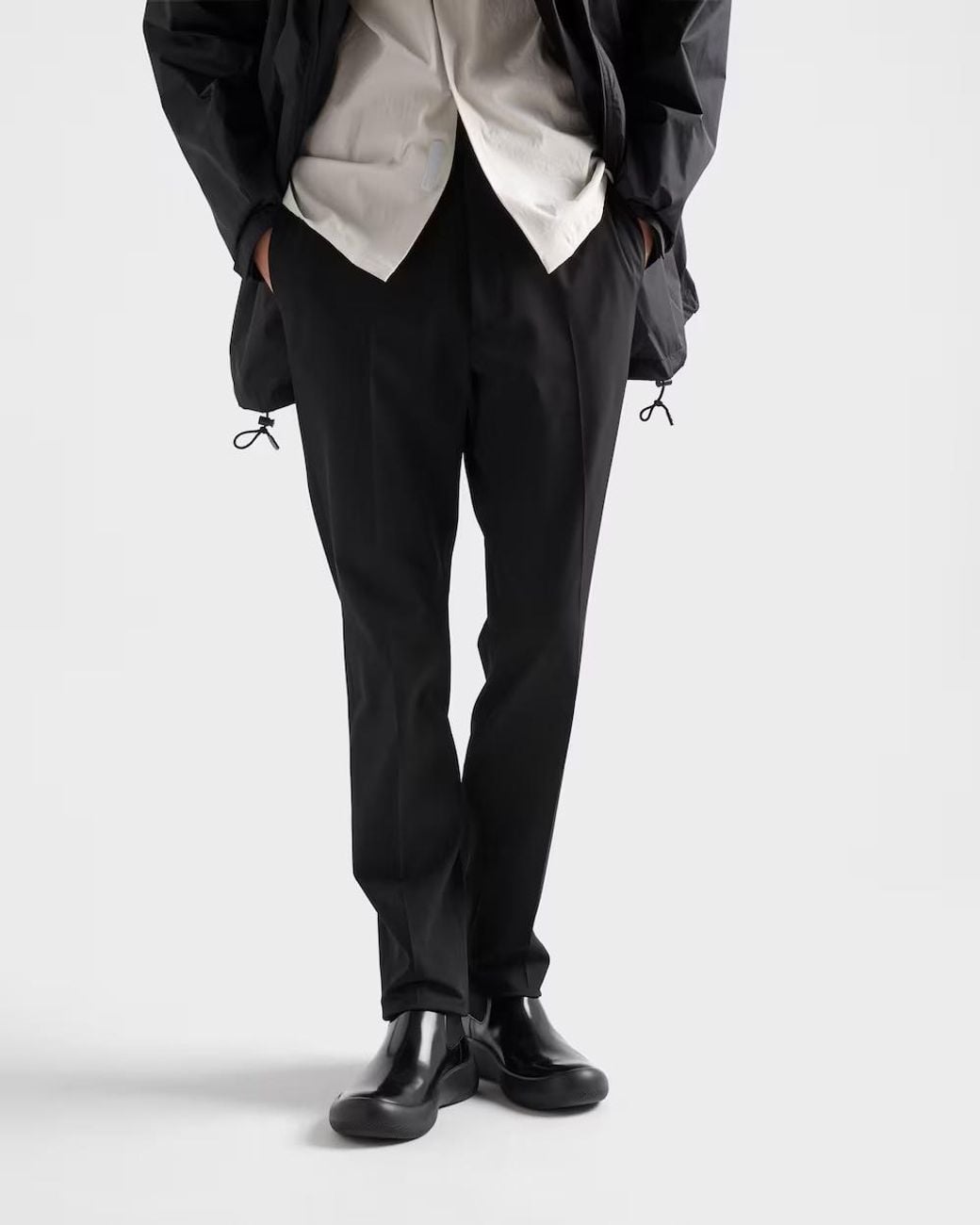 Prada Black Stretch Technical Fabric Pants for men