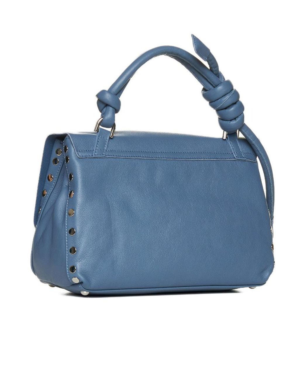 Zanellato Blue Postina Piuma Knot Shoulder Bag