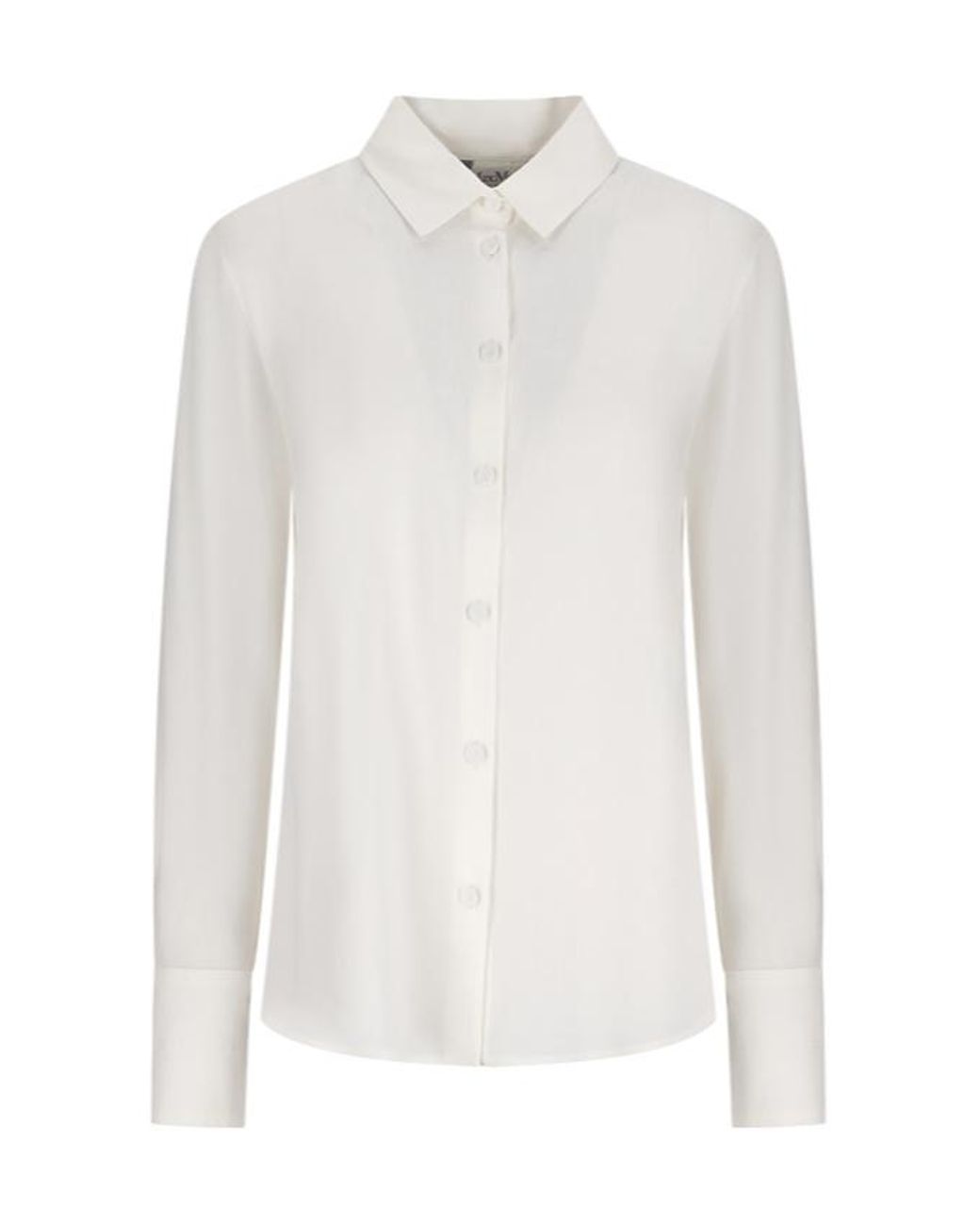 Max Mara White Mxpbadesse Collared Long-Sleeve Shirt