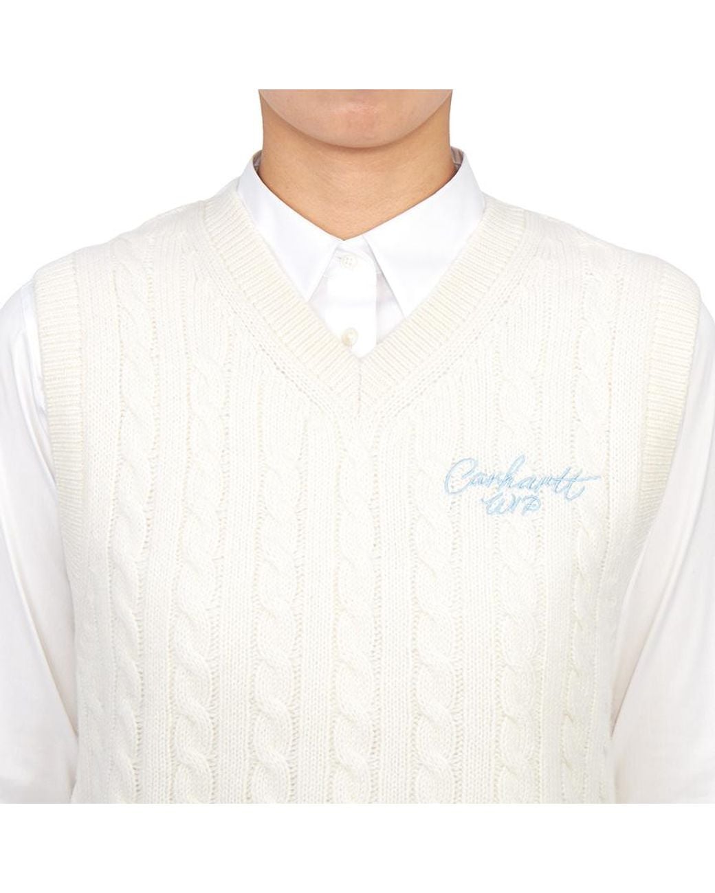 Carhartt White Sleeveless Knitted Vest