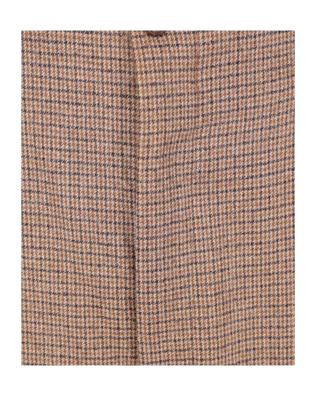 Hed Mayner Brown Micro-Check Pleated Trousers for men