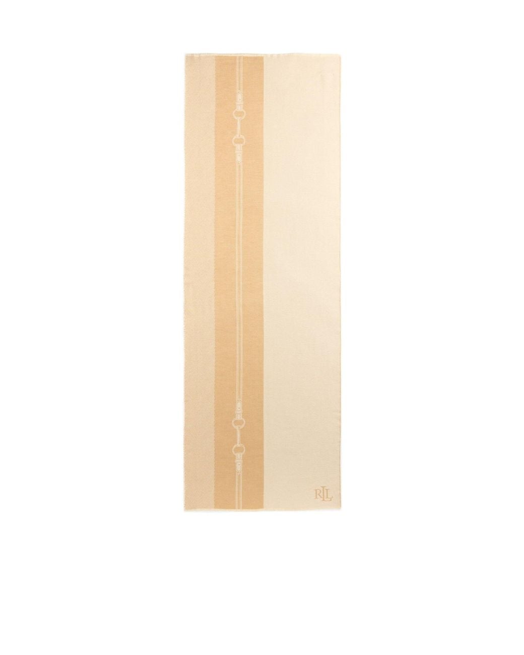 Ralph Lauren White Vertical Stripe Jacquard Long Scarf