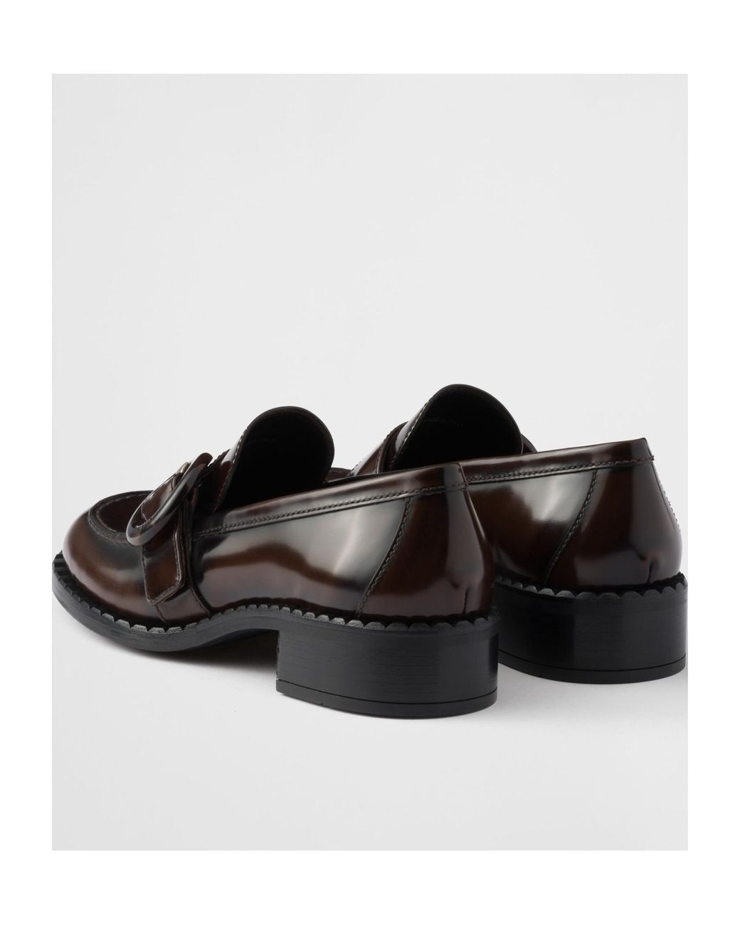 Prada Black Logo-Engraved Buckled Loafers