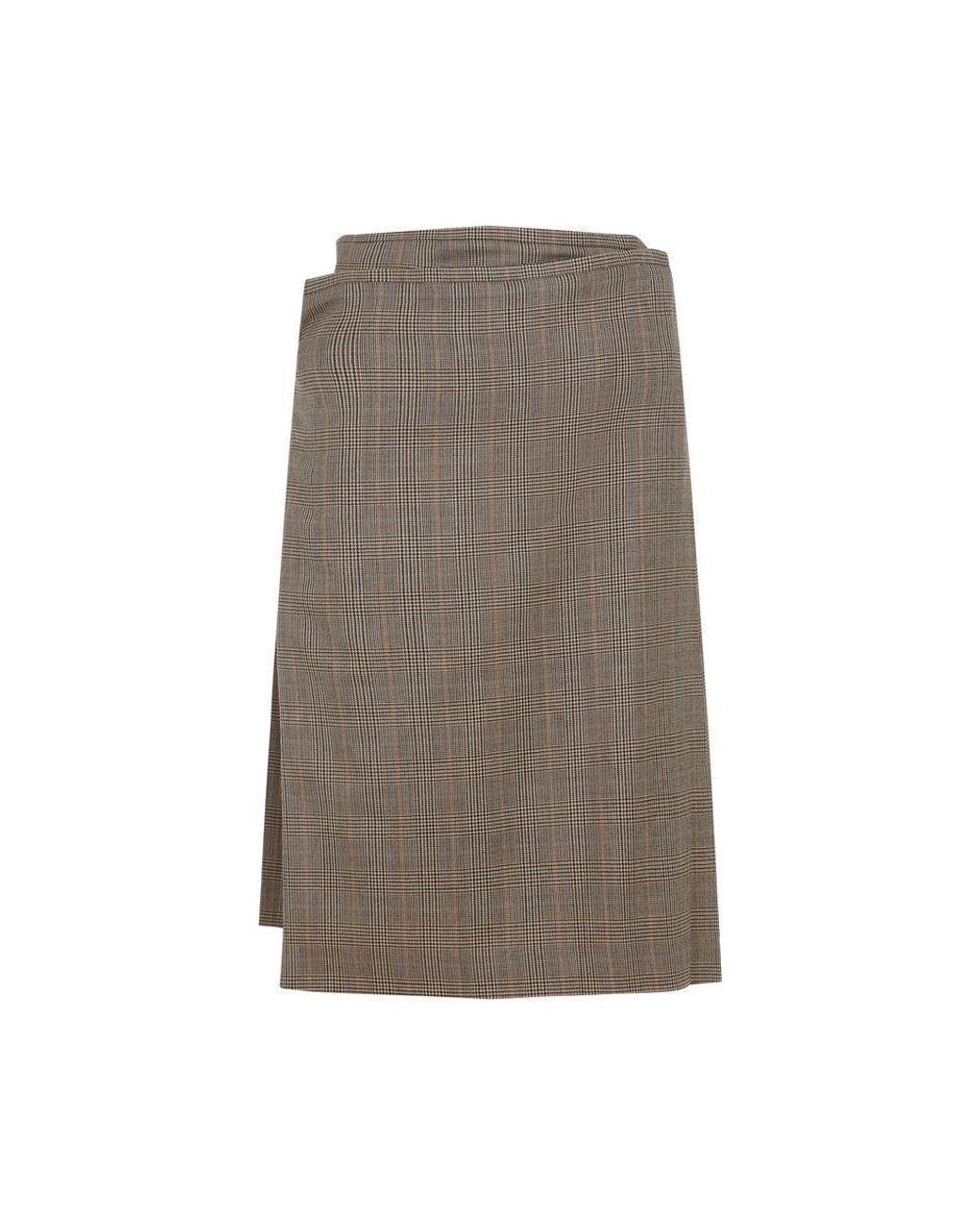 Phoebe Philo Brown Belted Pleated Mini Skirt