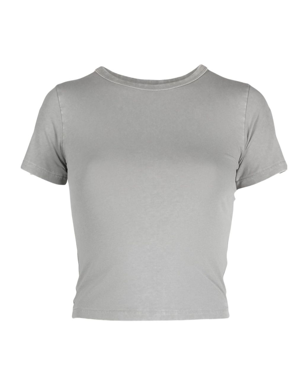 Entire studios Gray Short Sleeved Crewneck Cropped T-Shirt
