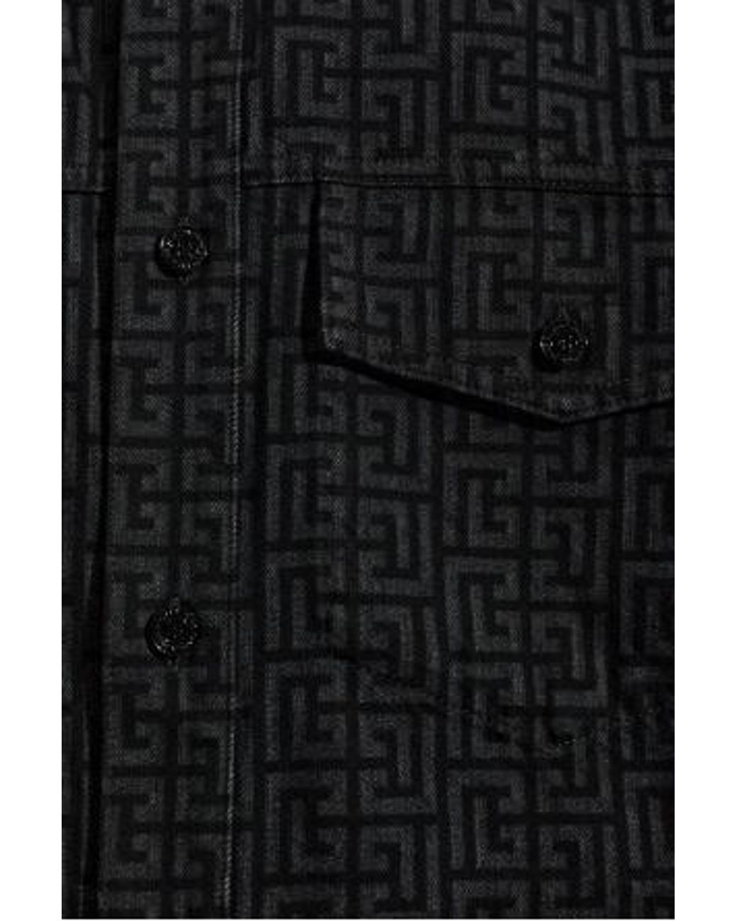 Balmain Blue Monogram Oversized Shirt for men