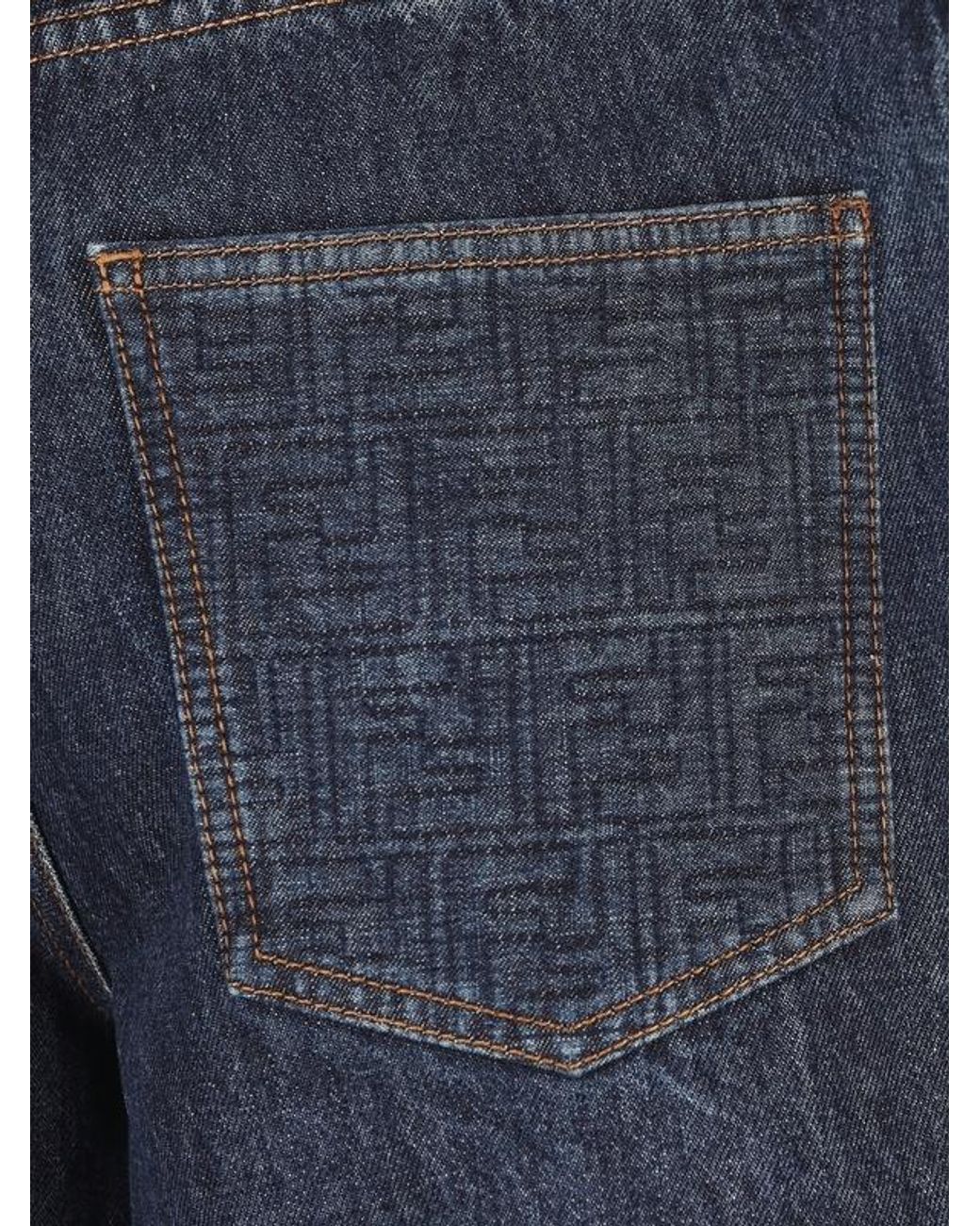 Fendi Blue Logo Patch Denim Shorts