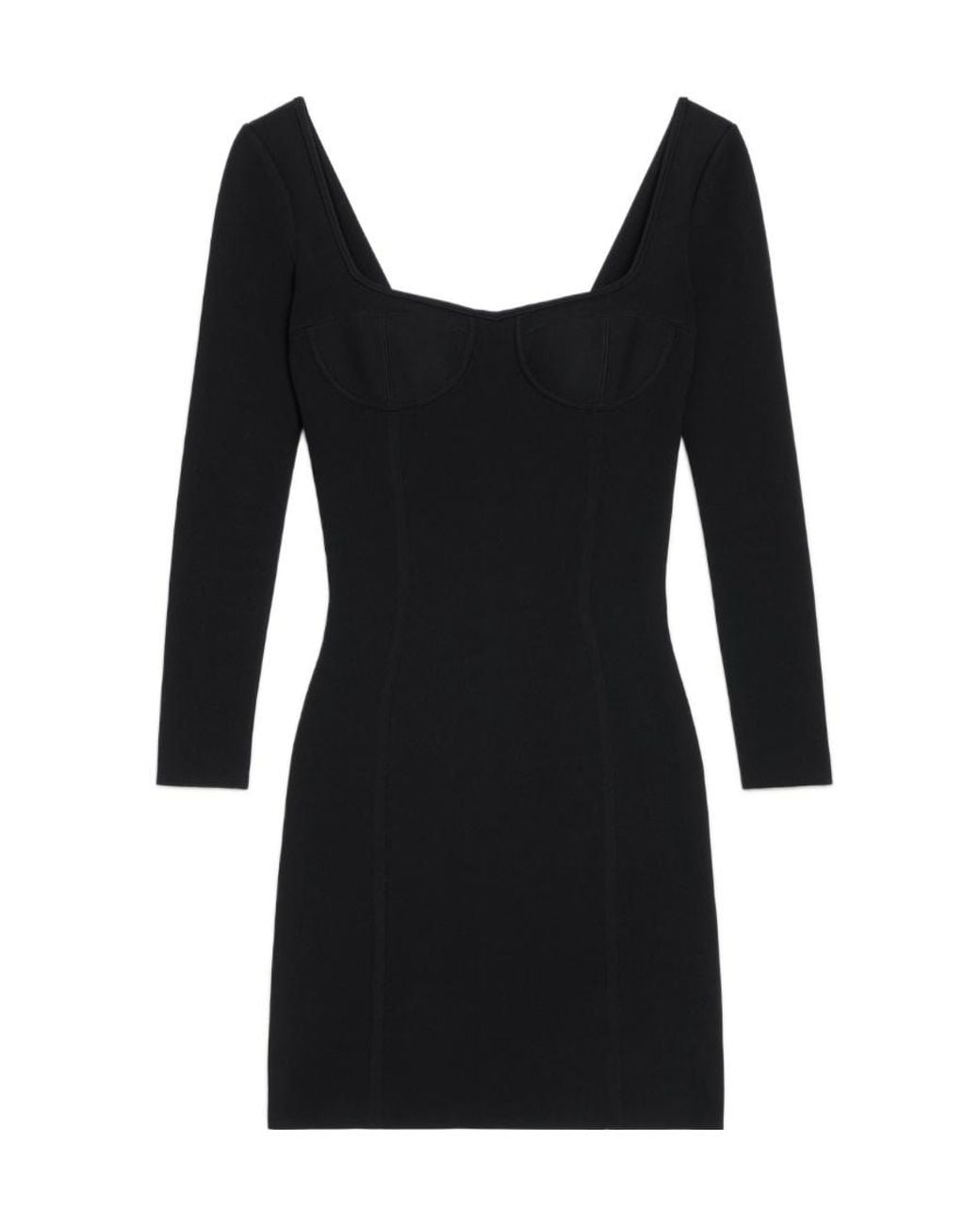 Céline Black Mini Dress With Corset Top In Reinforced Viscose