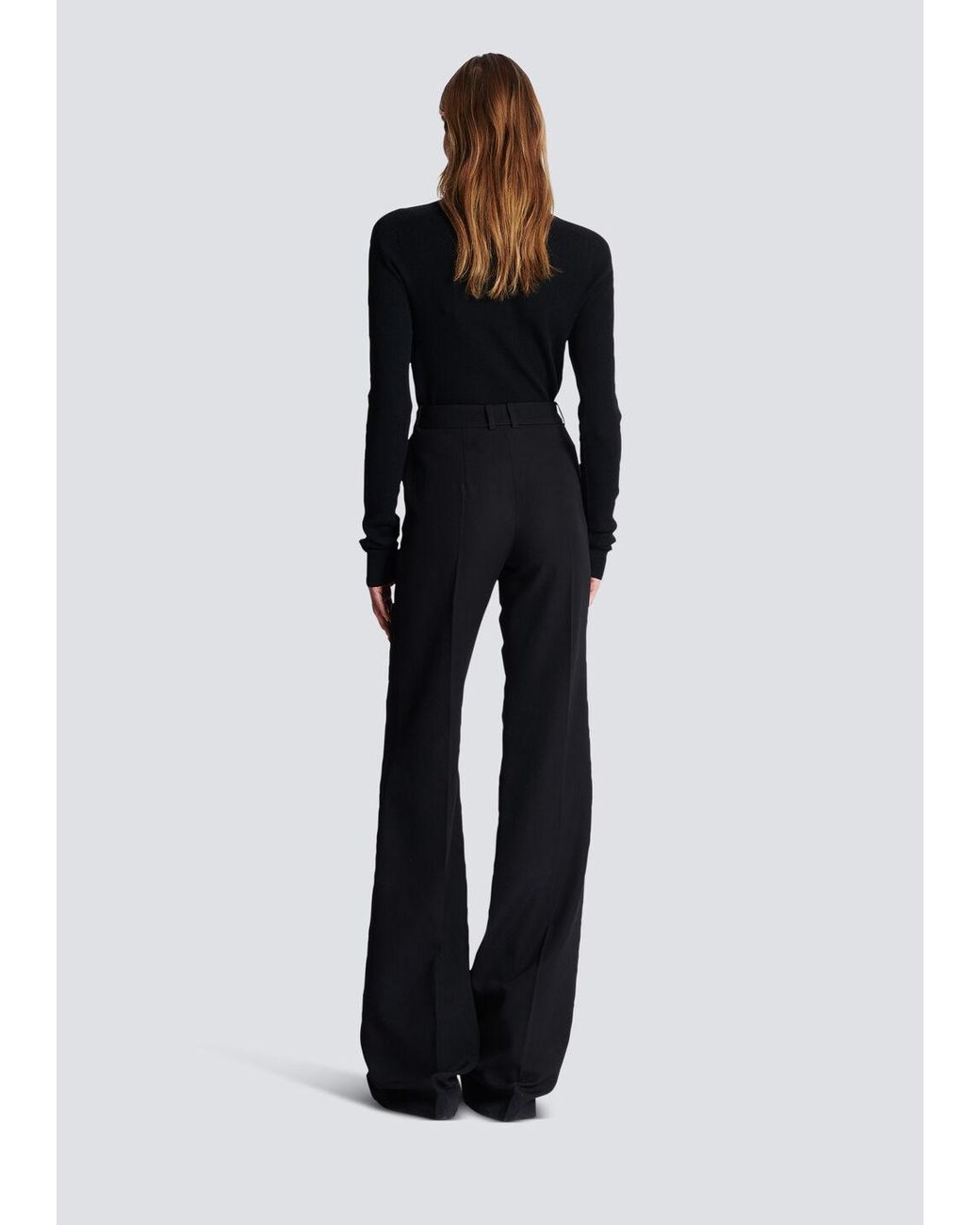 Balmain Black Creases Flared Trousers