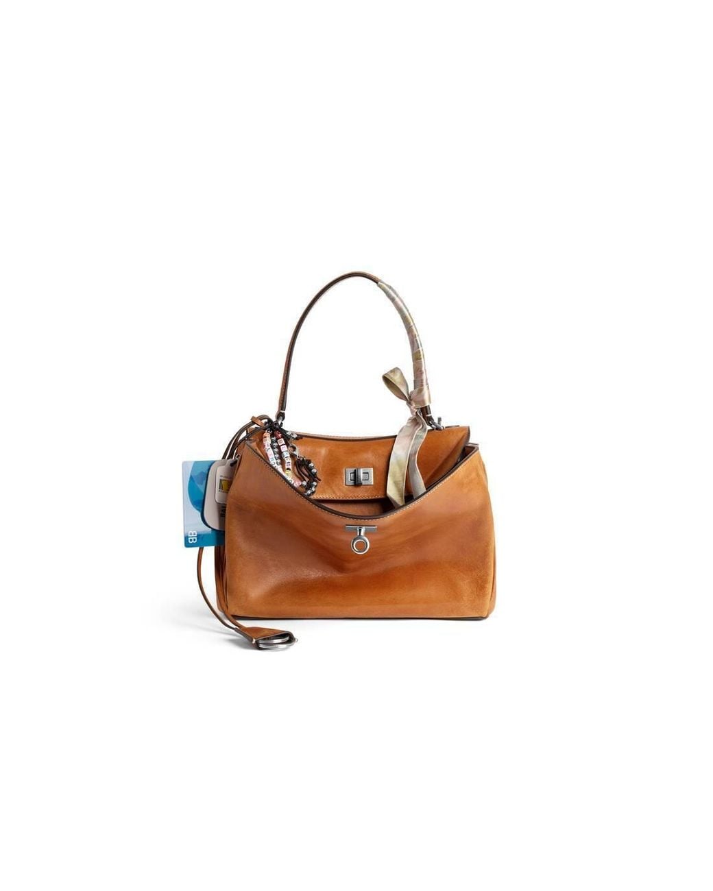 Balenciaga Brown Turn Lock Closured Small Rodeo Bag