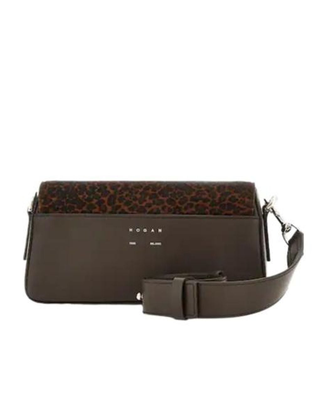 Hogan Brown Micro Pattern Crossbody Bag