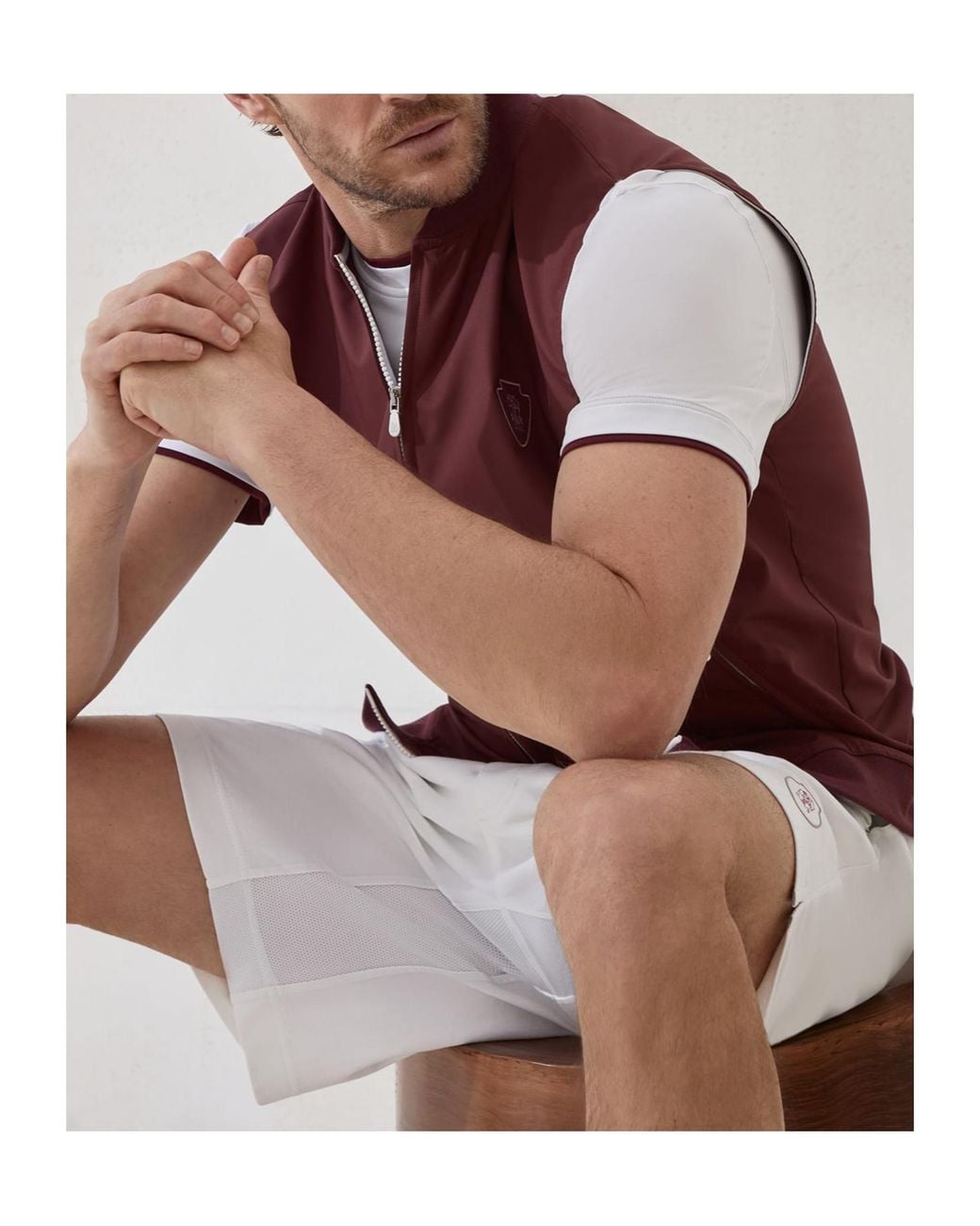 Brunello Cucinelli Red Zip-Front Logo Vest for men