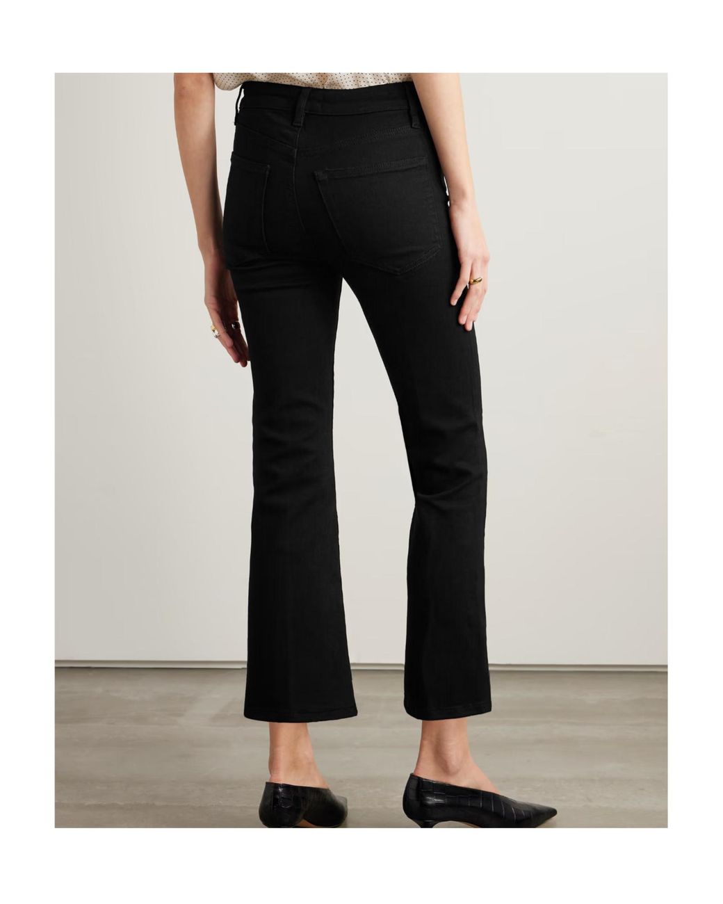 FRAME Black Reboot Crop Stretch High-Rise Bootcut Jeans