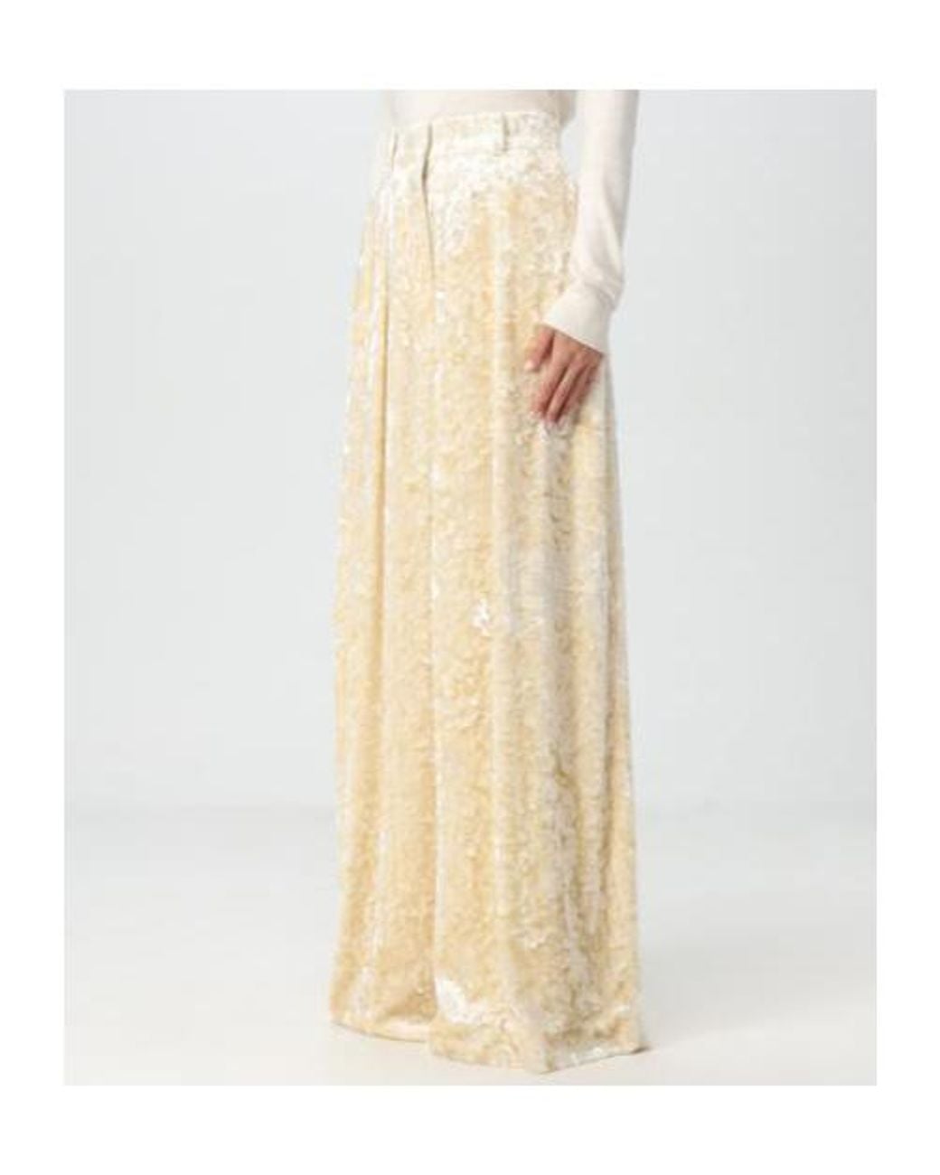 Jil Sander Natural High-Shine Wide-Leg Trousers