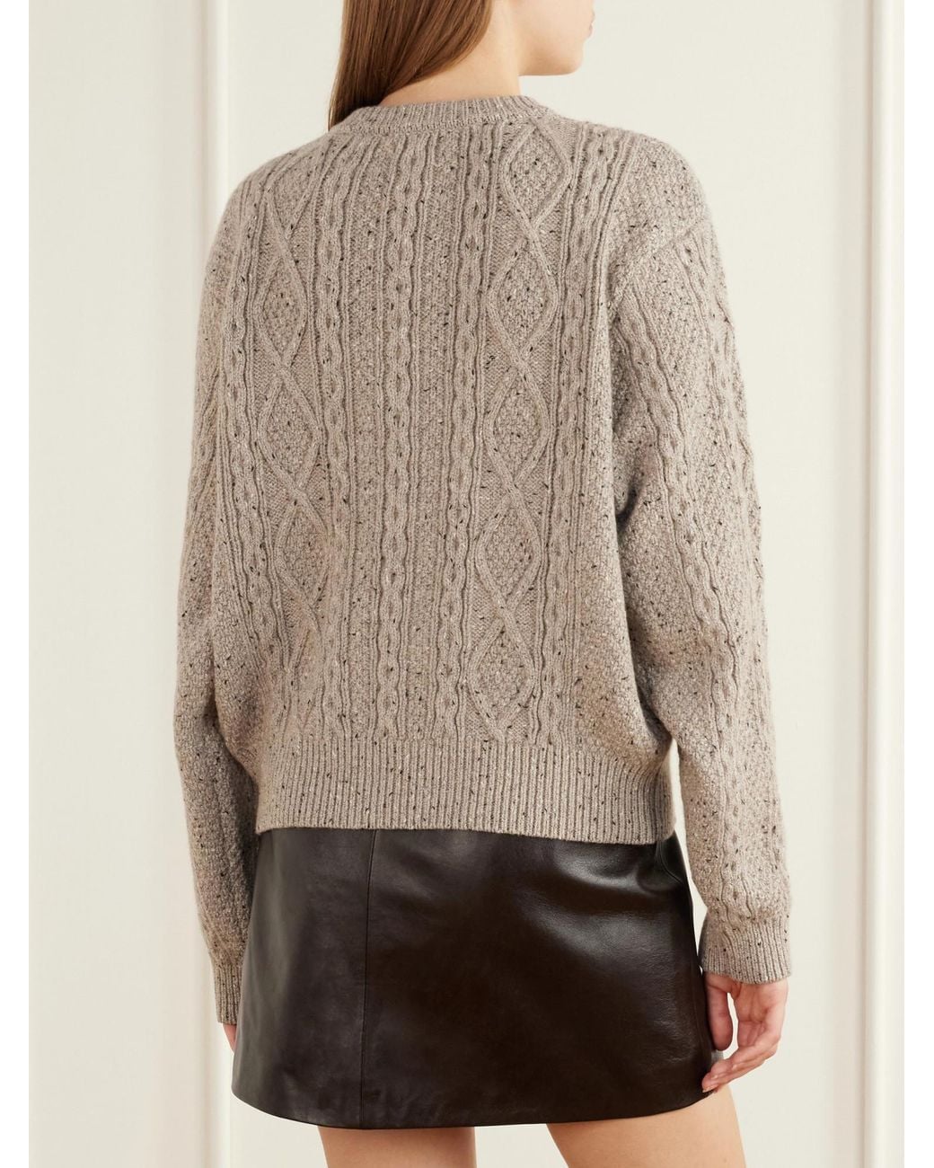 Magda Butrym Natural Cable-Knit Cashmere And Cotton-Blend Cardigan