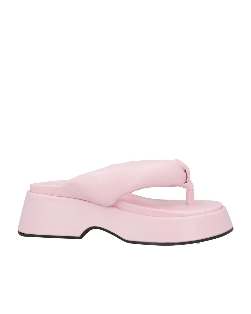 Ganni Pink Simple Solid-Color Slide Sandals