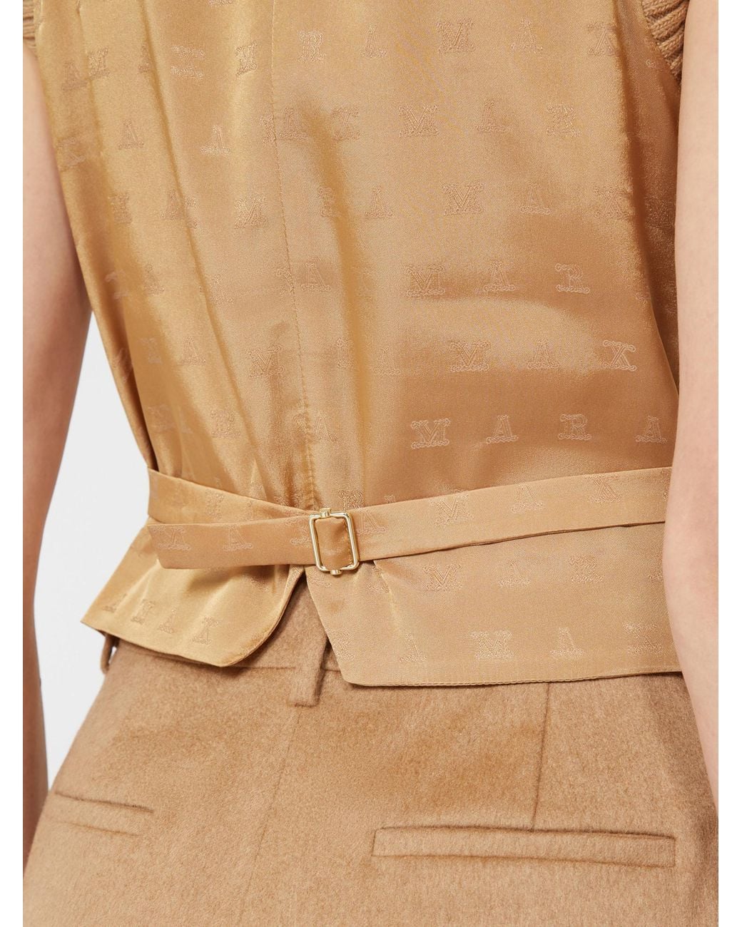Max Mara Brown V-Neck Button-Up Gilet