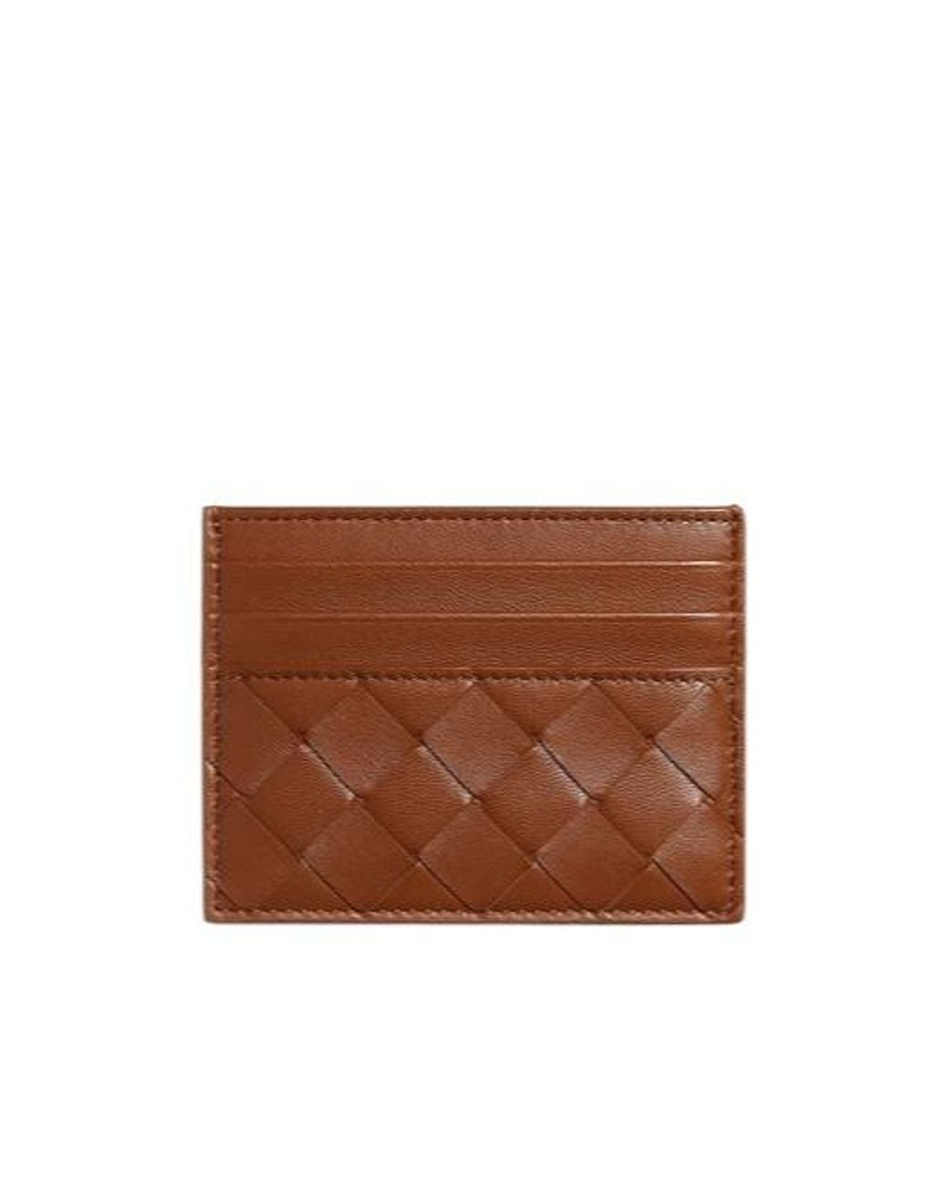 Bottega Veneta Brown Intrecciato Credit Card Case