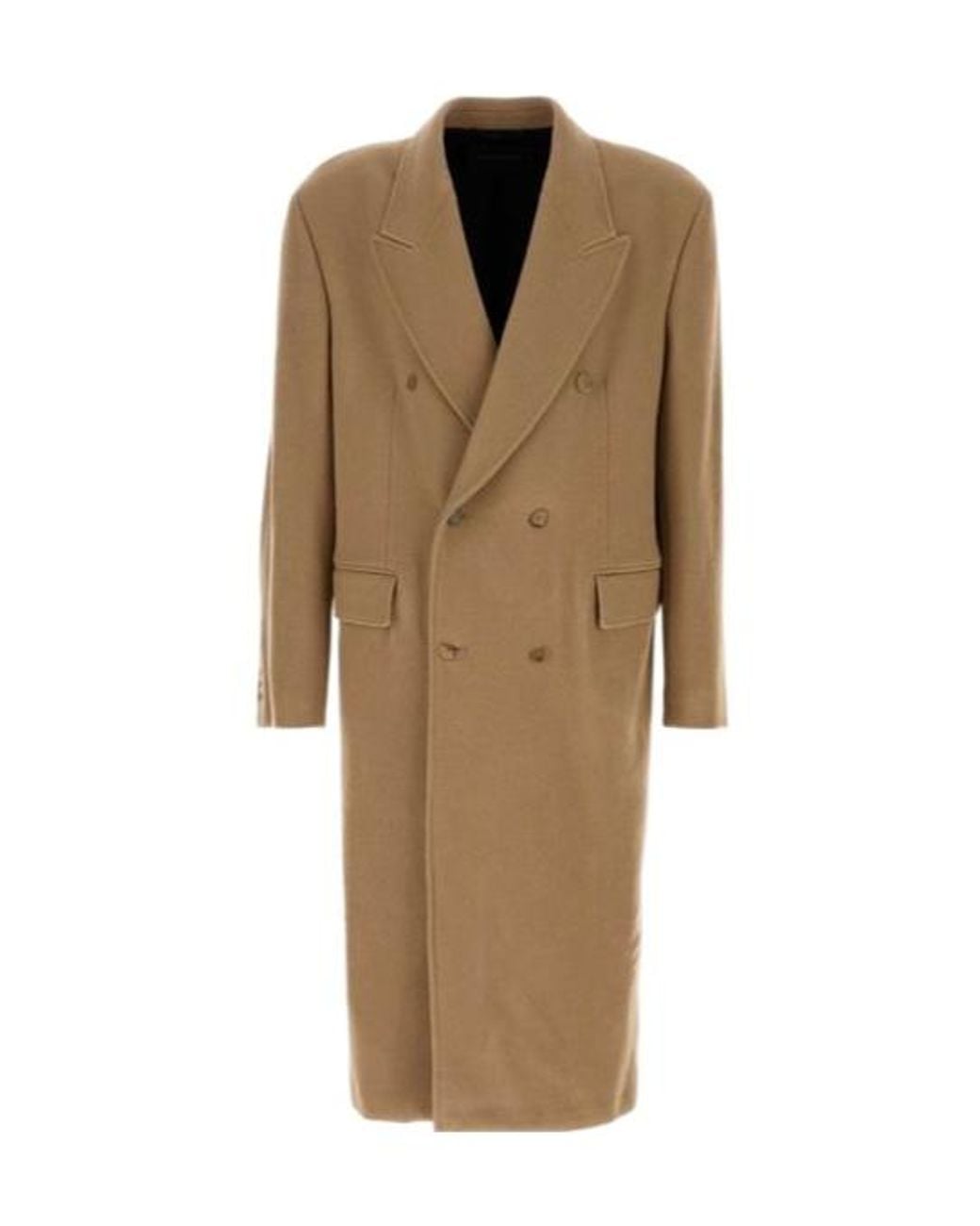 Balenciaga Natural Collared Button-Up Coat for men