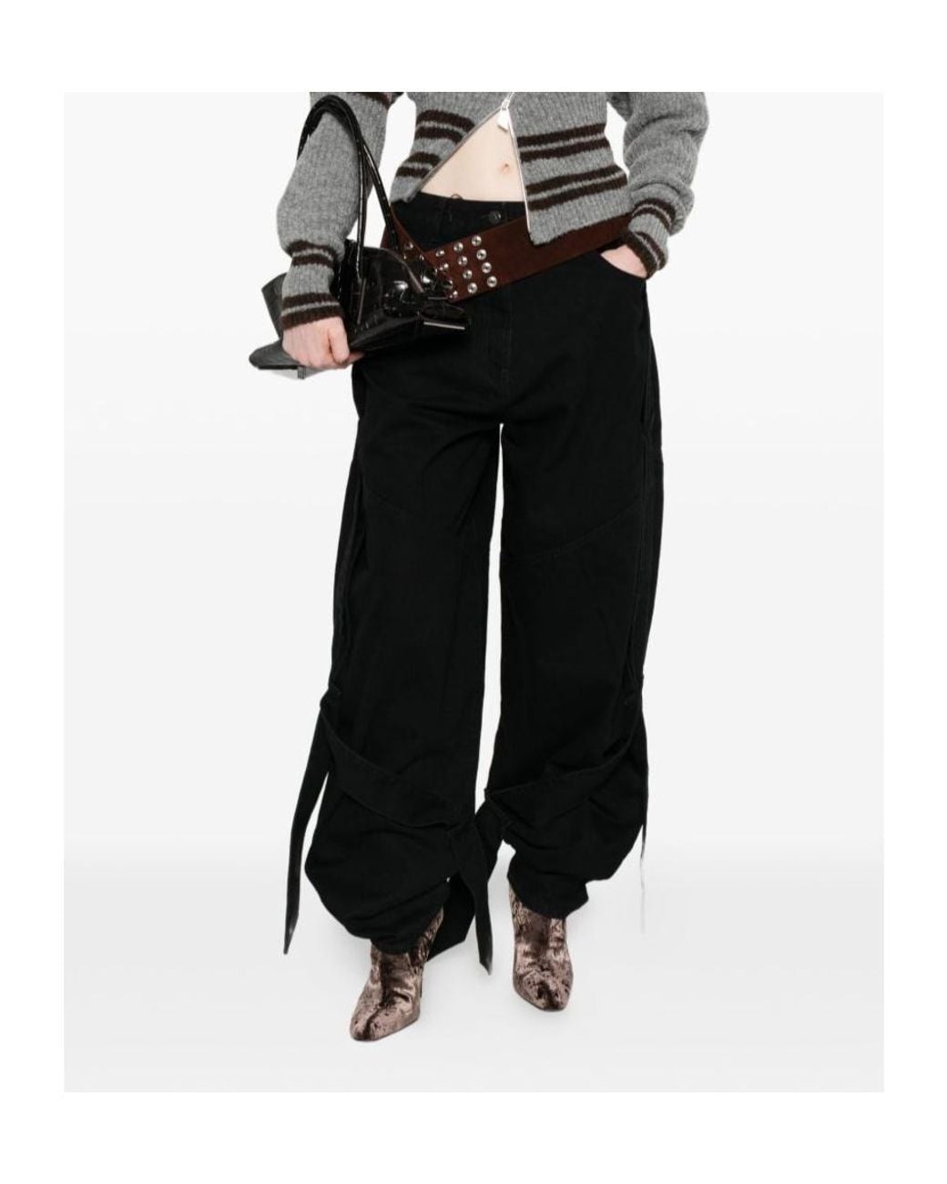 The Attico Black Jeans With Belt Loops