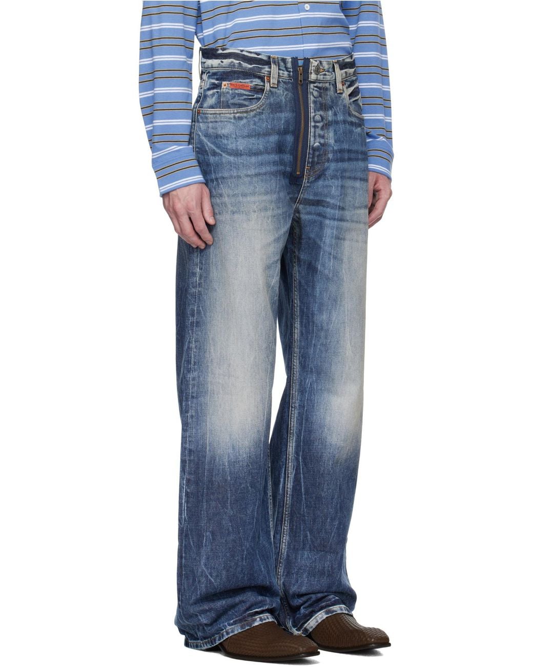 Martine Rose Blue Wide-Leg Jeans for men