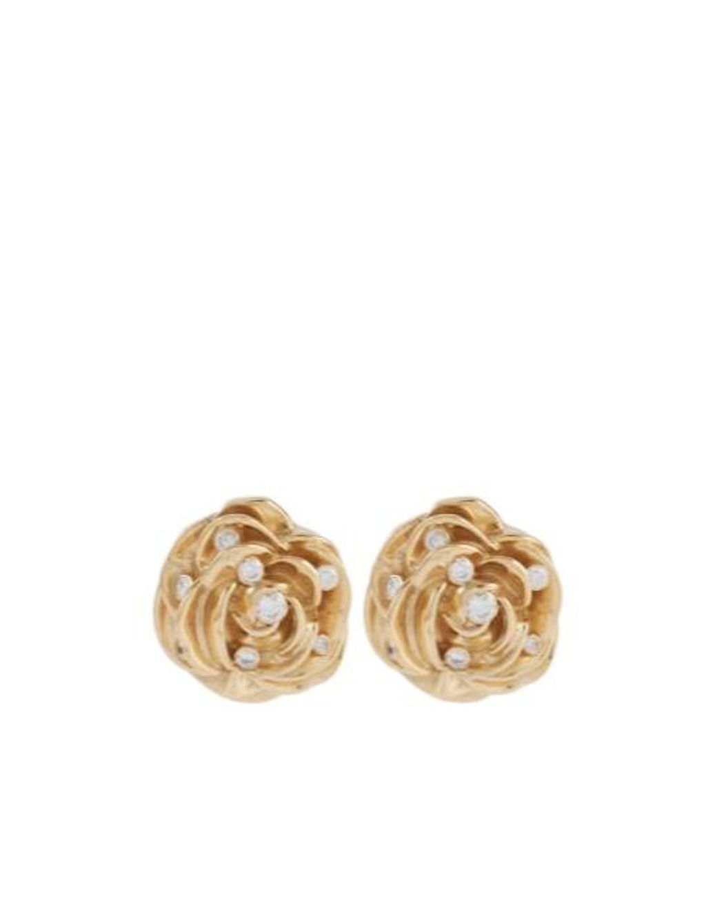 Magda Butrym Metallic Floral Embellished-Plated Earrings