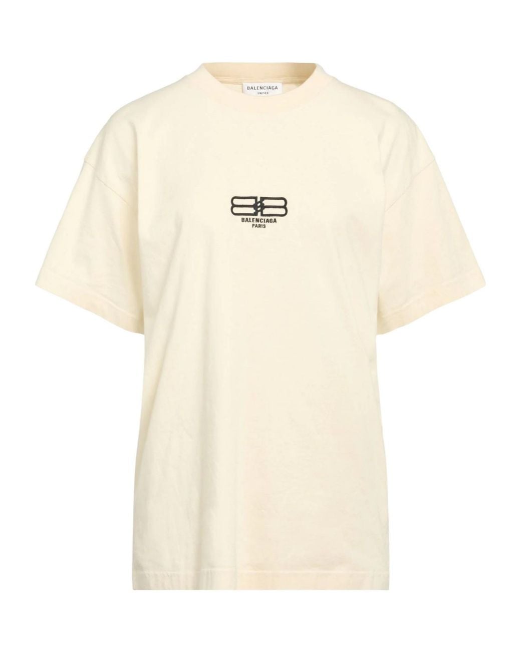 Balenciaga Natural Solid-Color Short-Sleeve T-Shirt