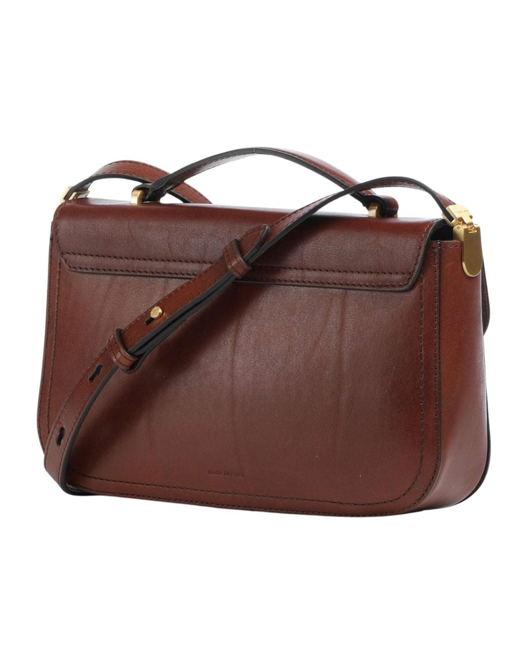 The Bridge Brown Mia Twist-Lock Leather Tote Bag