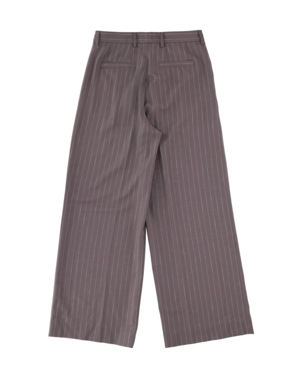 Dries Van Noten Gray Striped Casual Pants