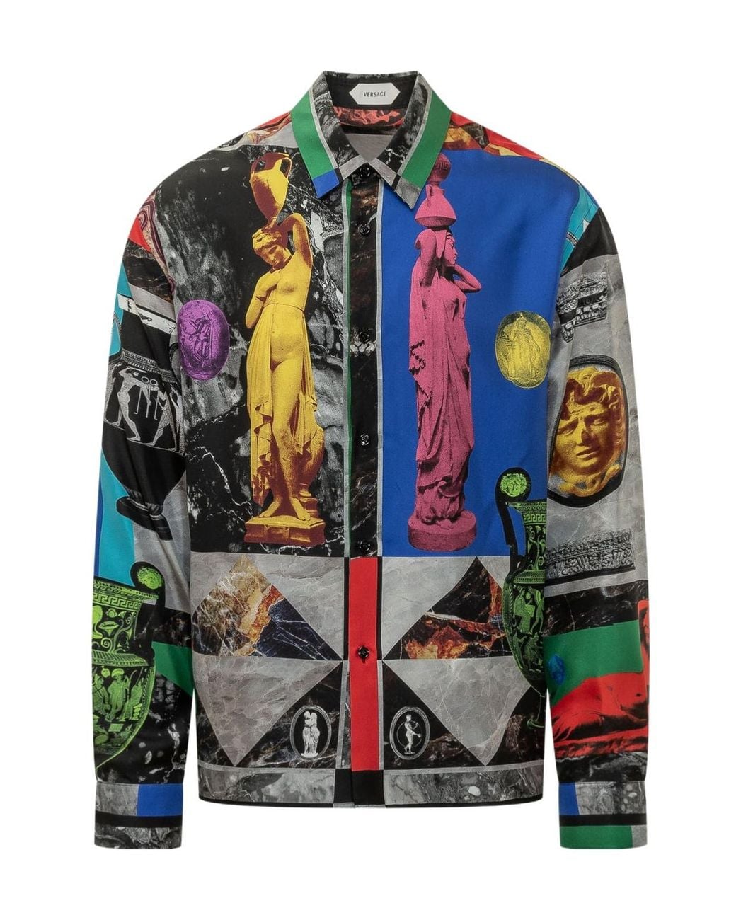 Versace Blue Versatile Geo Informal Shirt for men