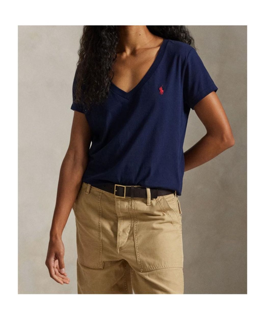 Polo Ralph Lauren Blue Logo V-Neck T-Shirt