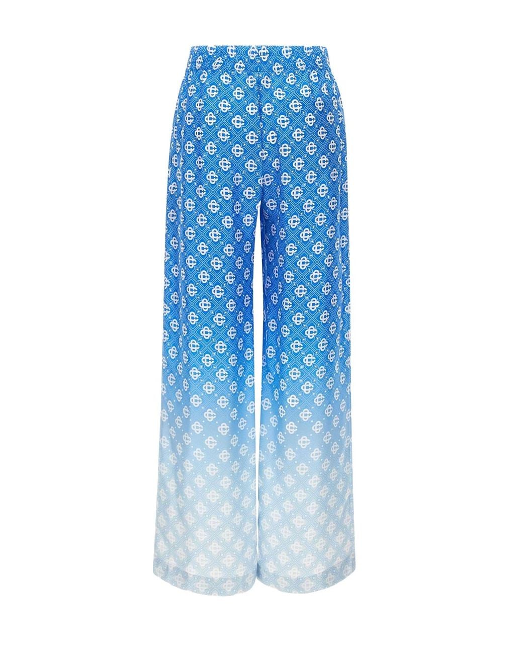 Casablanca Blue Art Of The Silks Wide-Leg Pants