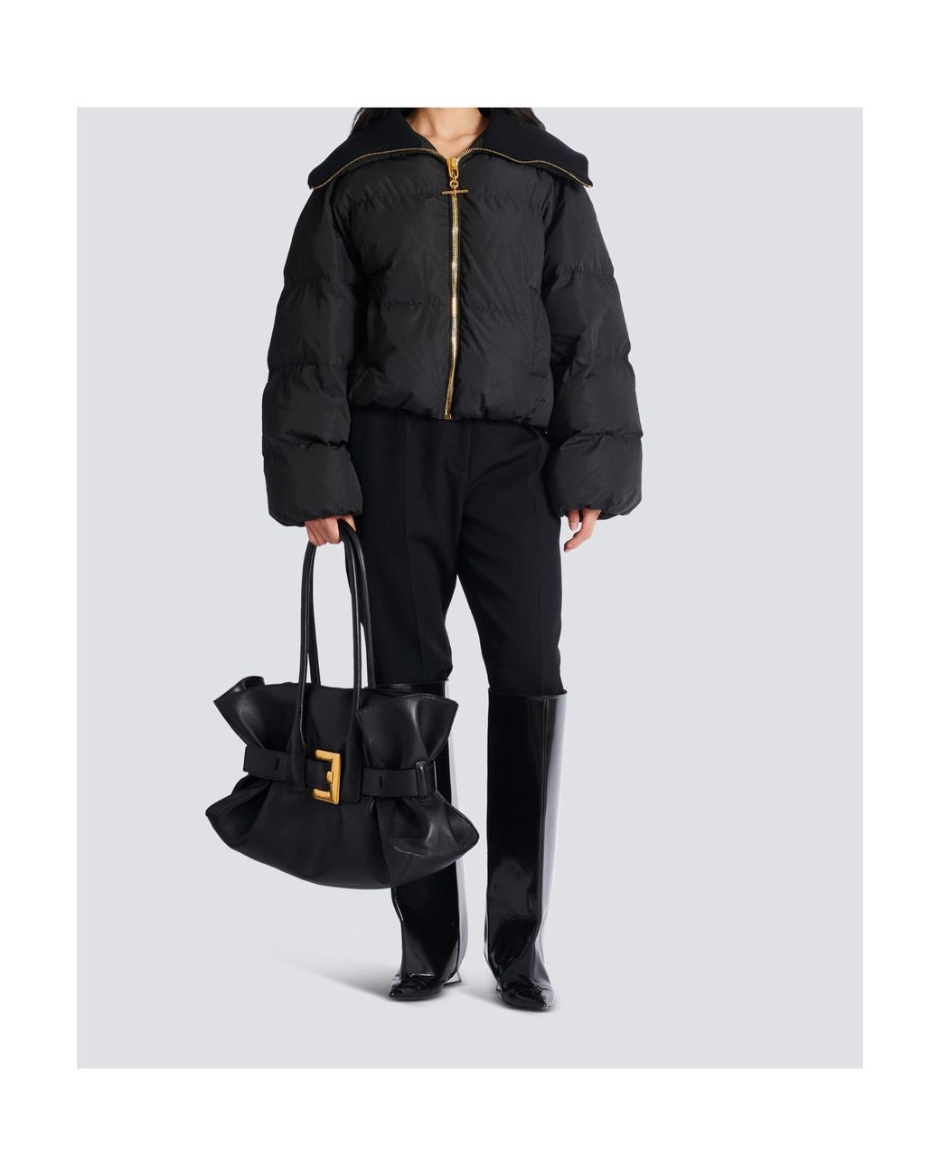 Balmain Black Large Calfskin Anthem Bag