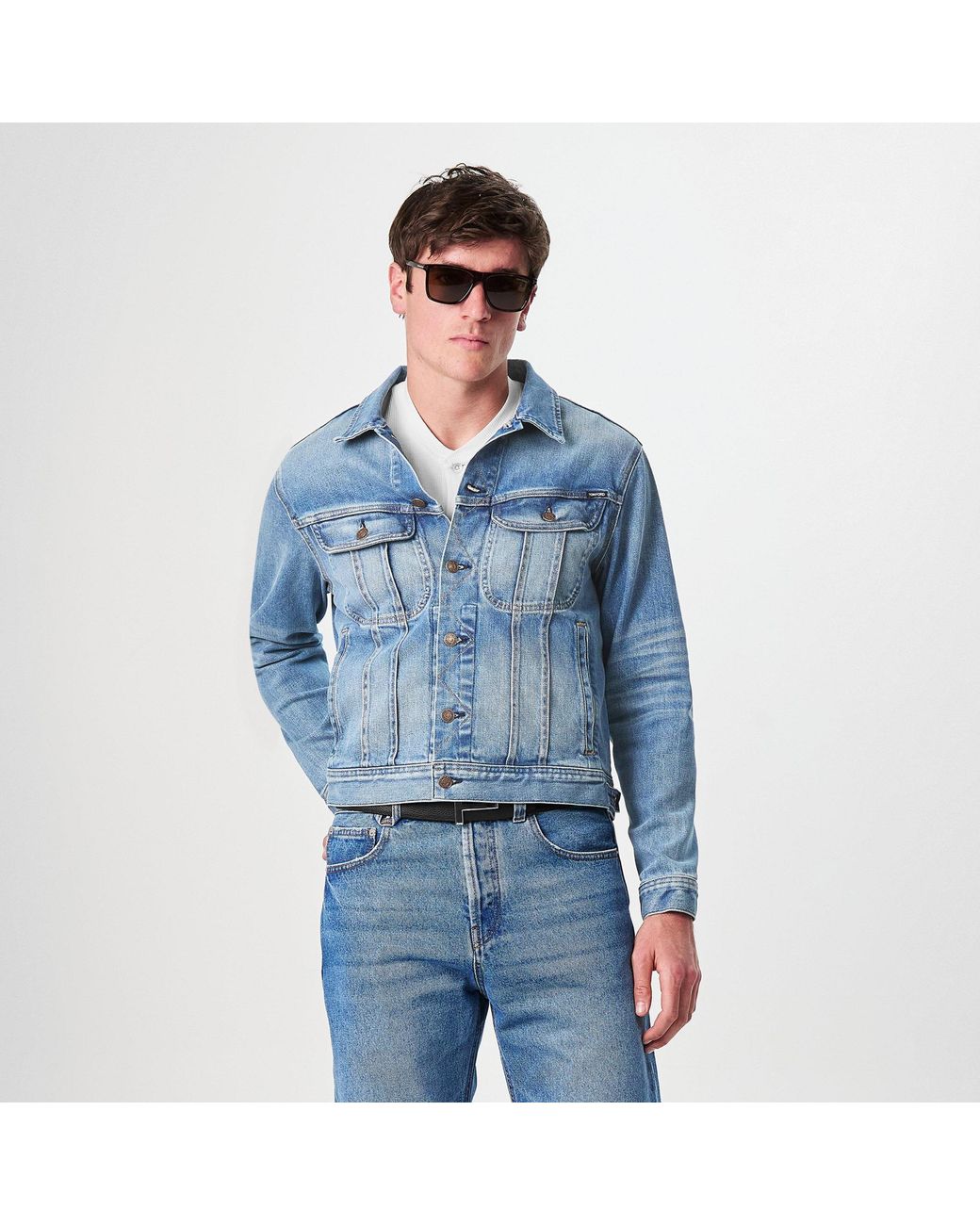 Tom Ford Blue Casual Denim Jacket for men