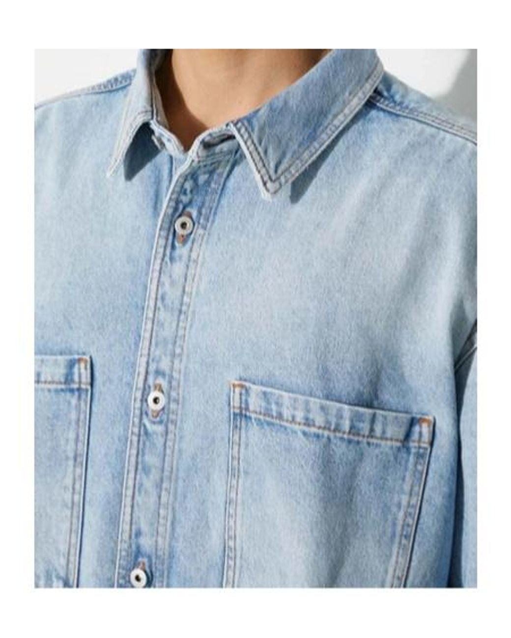 Marcelo Burlon Blue Laser Cross Denim Overshirt for men