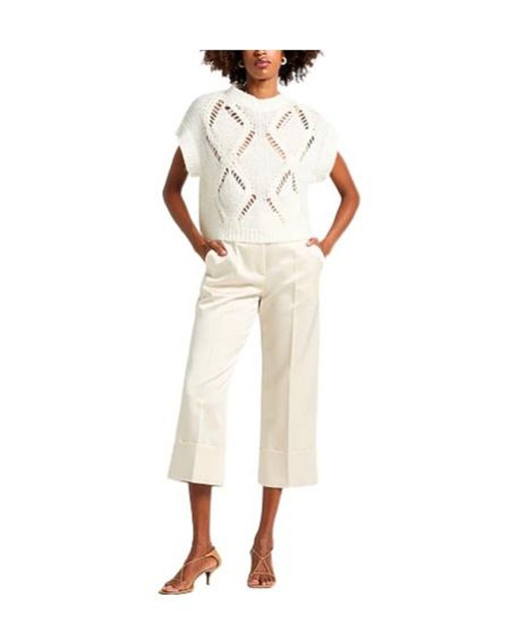 Brunello Cucinelli White Solidcolor Straightleg Trousers