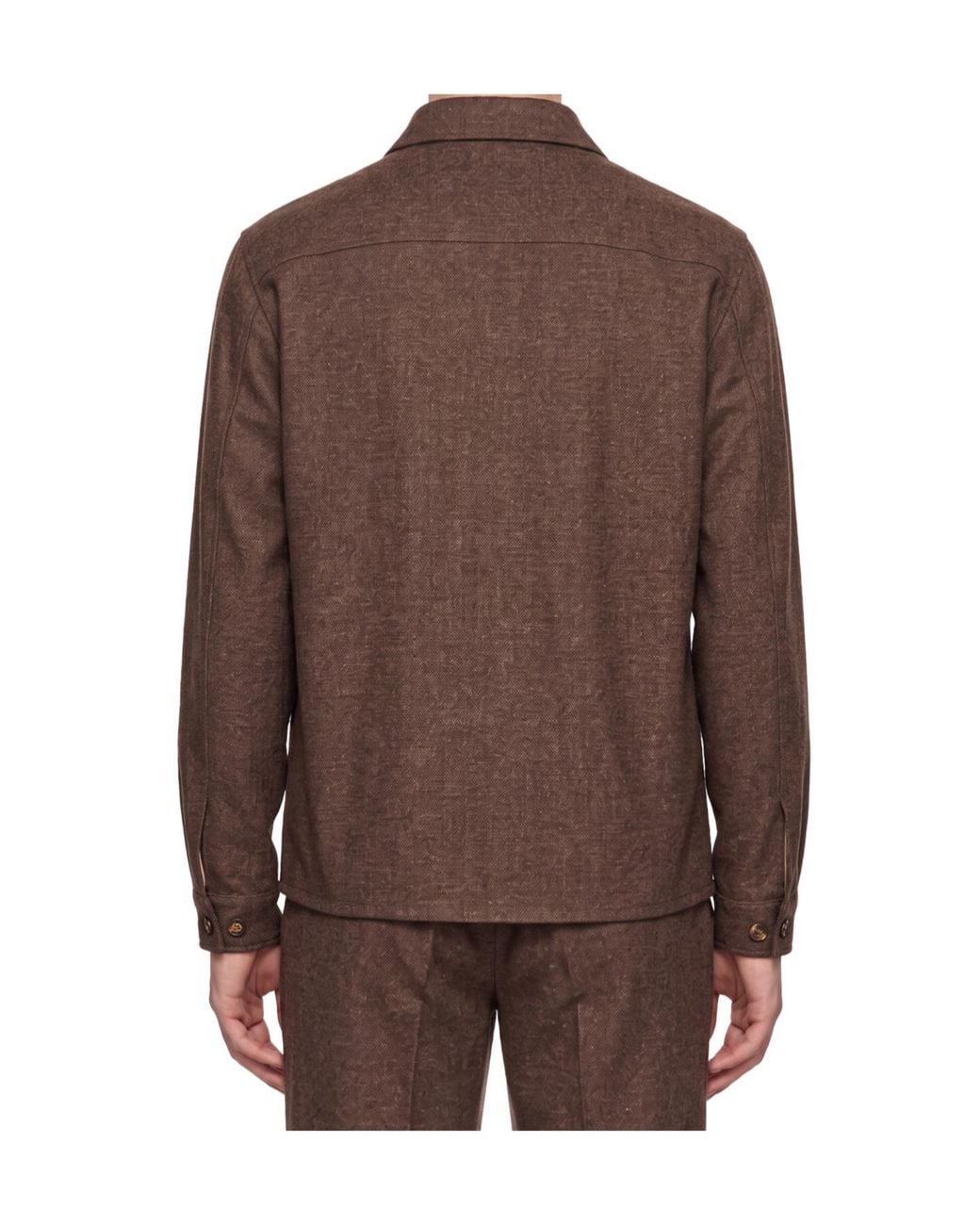Eleventy Brown Pleated-Detail Two-Piece Suit for men
