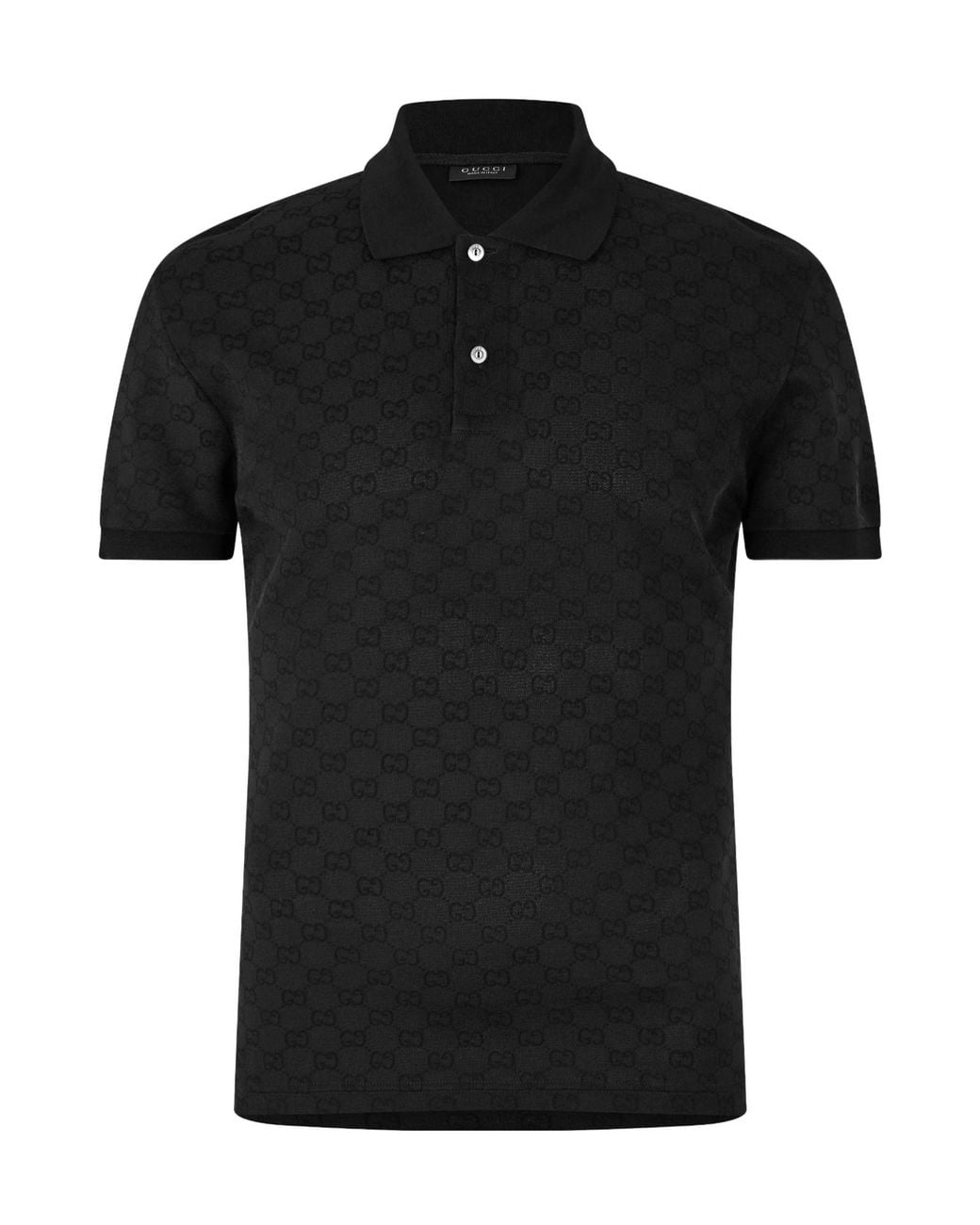 Gucci Black Short-Sleeved Polo Shirt for men