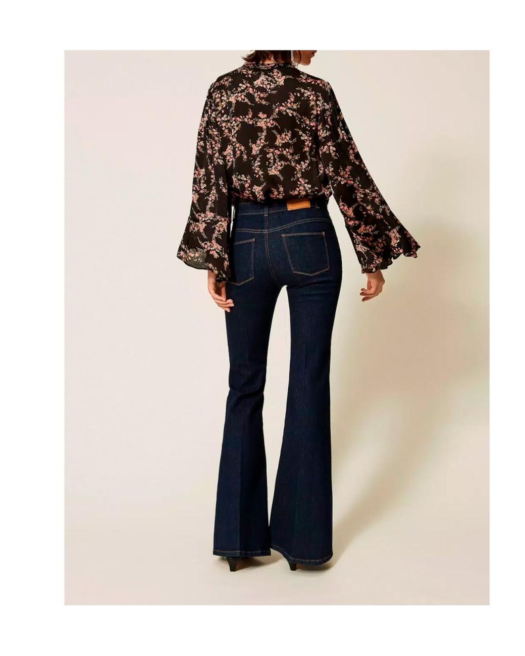 Twinset Blue Belt-Loop Flared Jeans