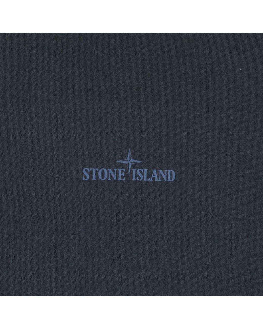 Stone Island Black Compass Printed Crewneck T-Shirt for men