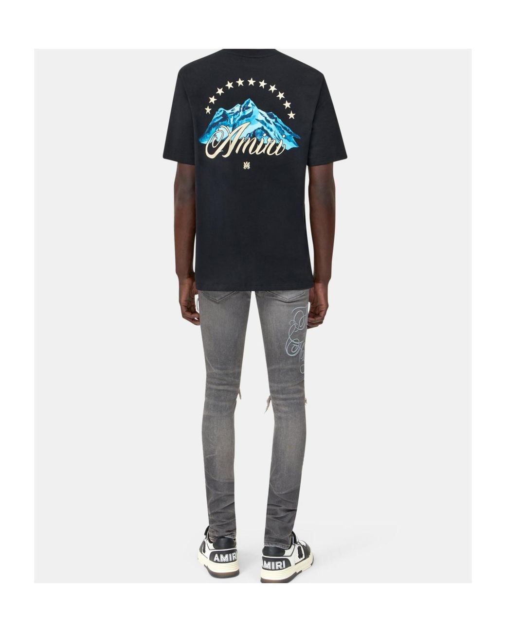 Amiri Gray Hollywood Mx1 Distressed Jeans for men