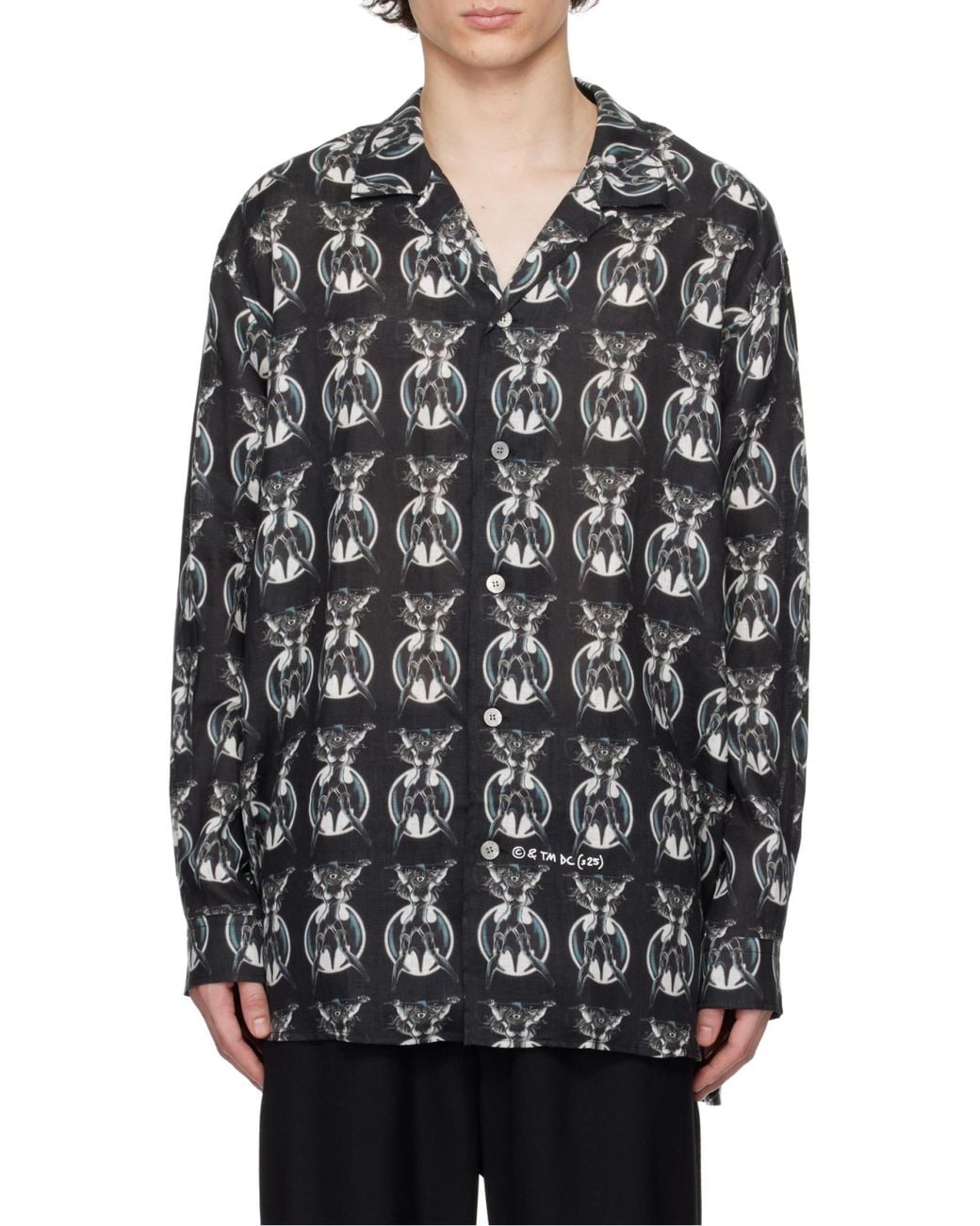 Acne Black All Over Graphic Print Shirt for men