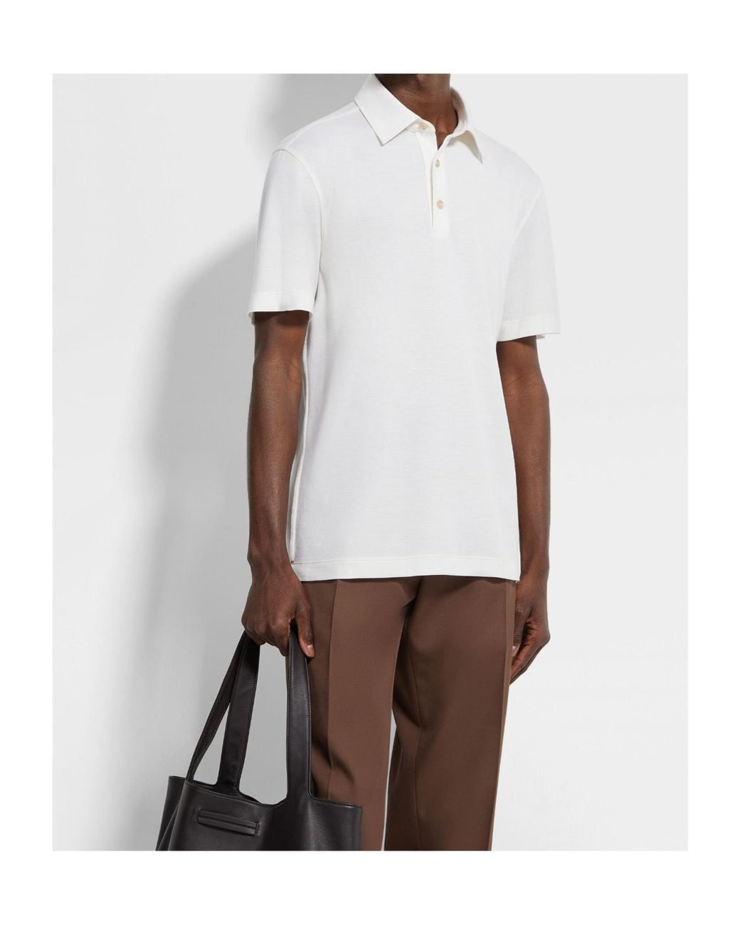 Zegna White Vellus Aureum Polo Shirt for men