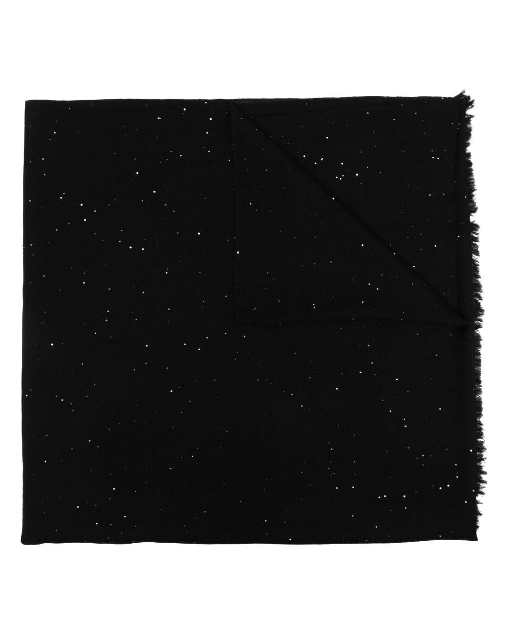 Faliero Sarti Black Sequin-Embellished Scarf