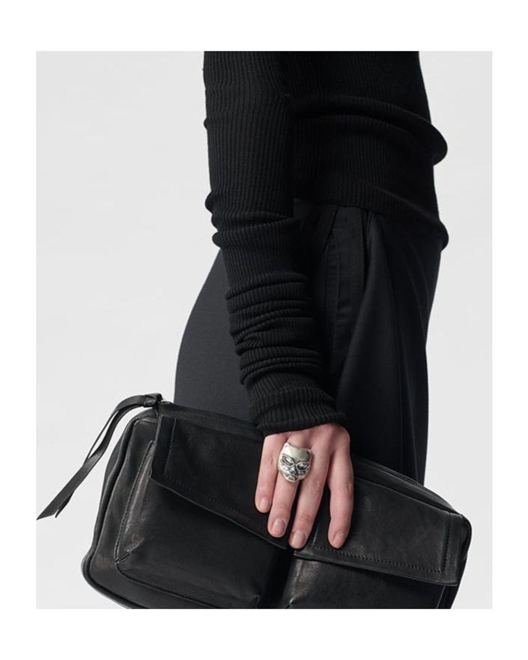 Ann Demeulemeester Black Round Neck Sweater