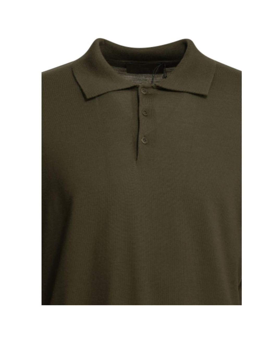 Stone Island Green Logo-Patch Long-Sleeve Polo Shirt for men