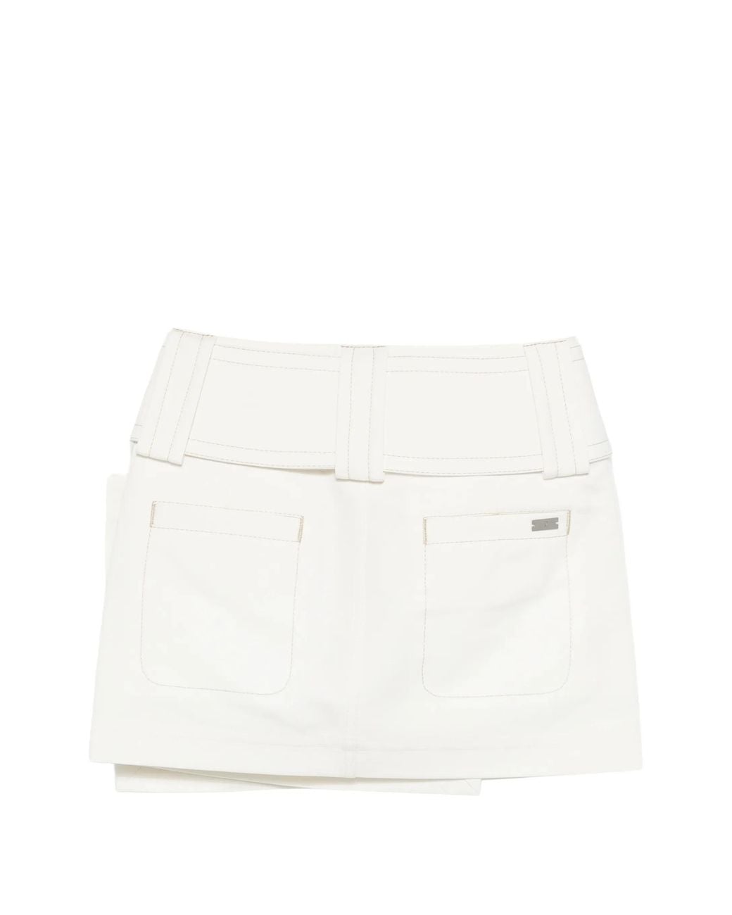 AMI White Pocket Mini Straight Skirt